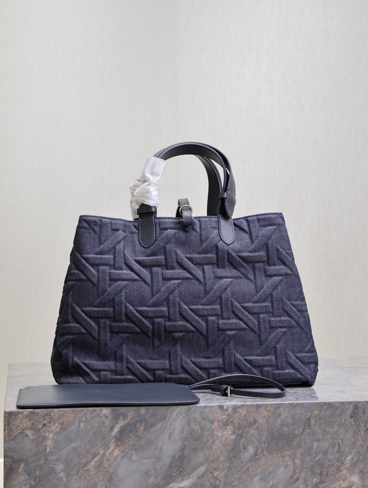 Large Dior Toujours Bag Blue Graphic Cannage Denim